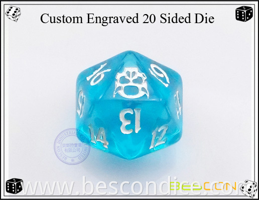 Custom Engraved 20 Sided Die